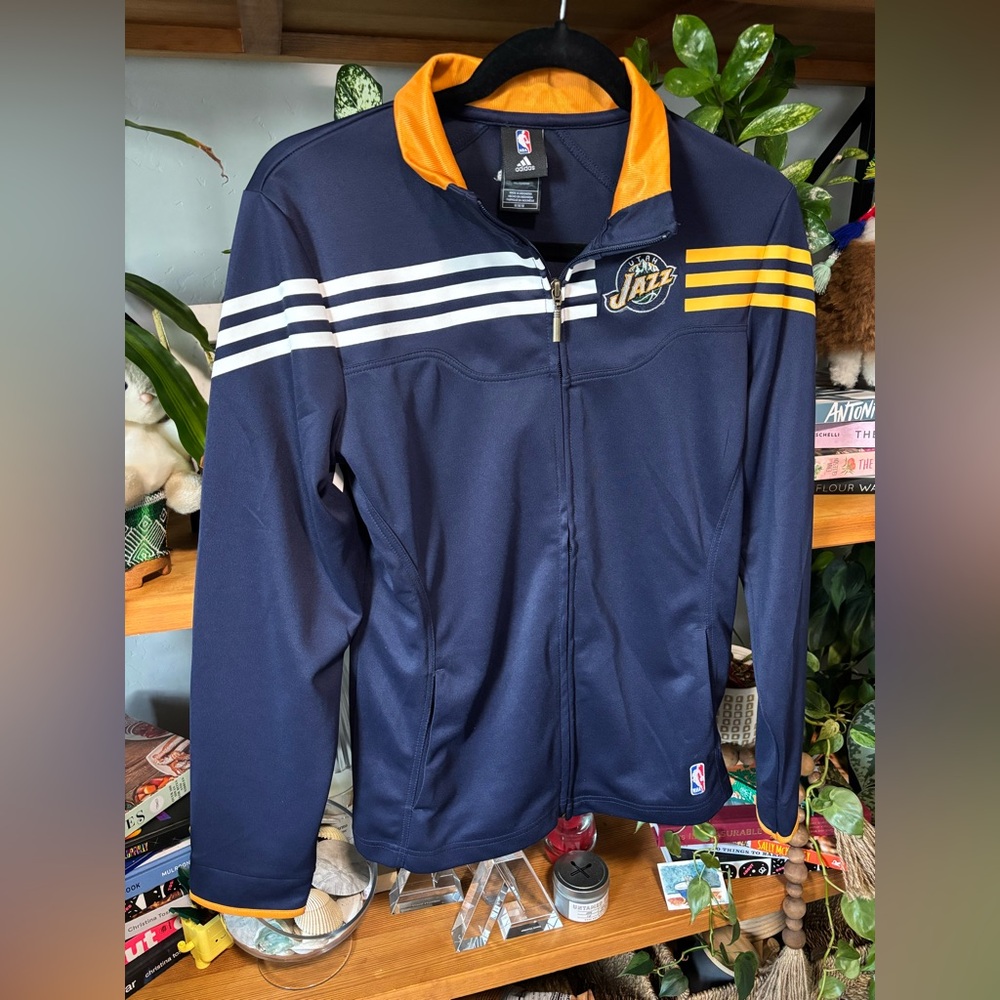 adidas Navy and Gold Utah Jazz Track Jacket